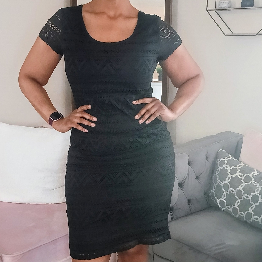 No Boundaries Black Lace Mini Dress
